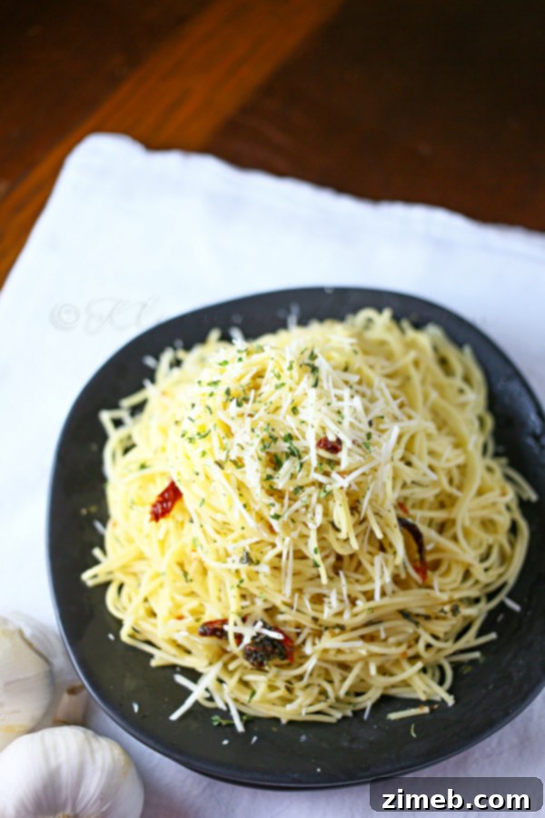 Wine-Kissed Garlic Angel Hair 2 Angel Hair Pasta in Burgundy Garlic Sauce - A Delightful Dinner