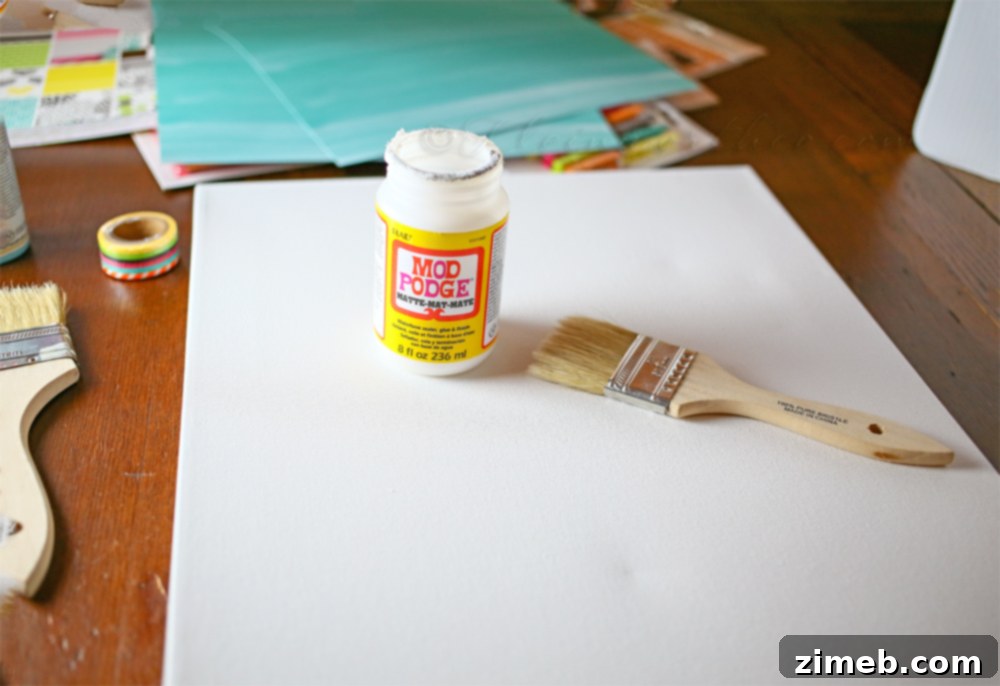 Modern Desk Organizer 5 Mod Podge and Canvas for Craft