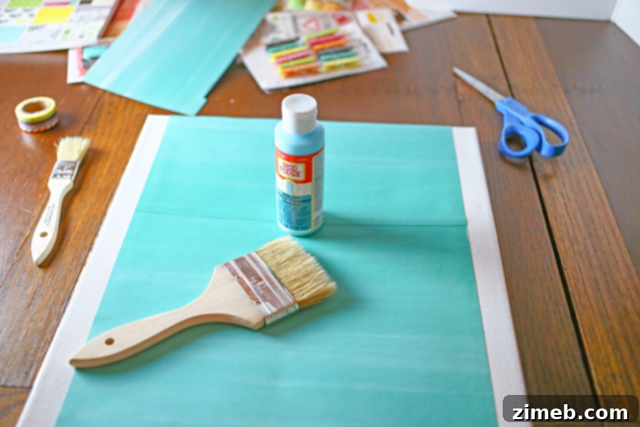 Modern Desk Organizer 7 Sealing Paper with Mod Podge Sheer Color
