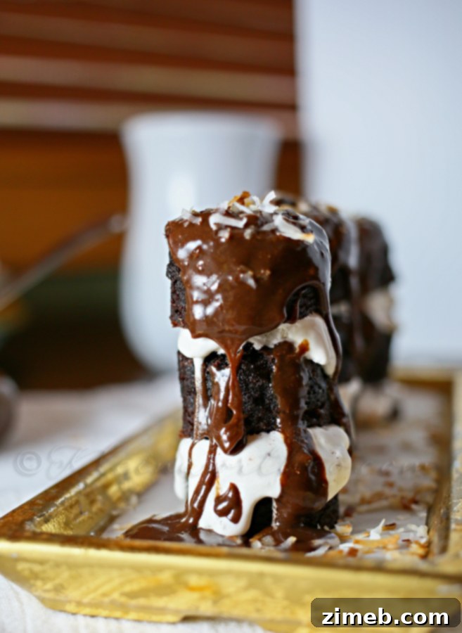 Tropical Decadence Brownie Torte 2 Toasted Coconut Brownie Torte