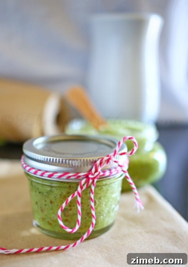 Close-up texture of homemade Green Tea Coconut Scrub