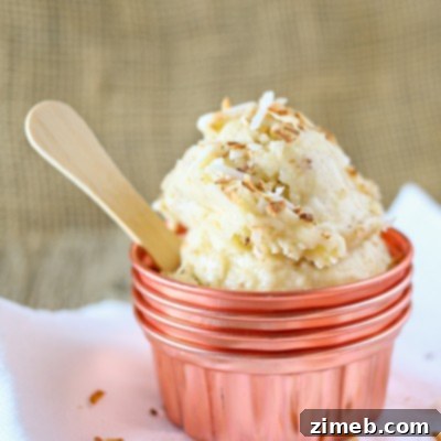 Toasted Coconut Banana Ice Cream, ready to be served.