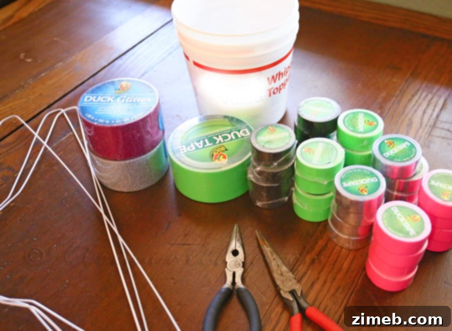 Colorful DIY Easter Buckets made with Duck Tape
