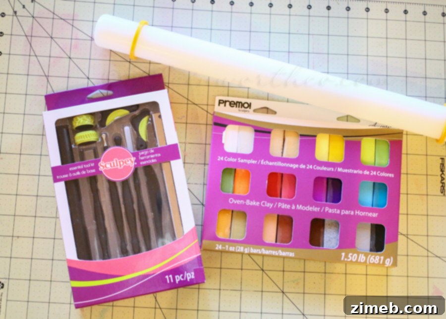 DIY Clay Coasters materials