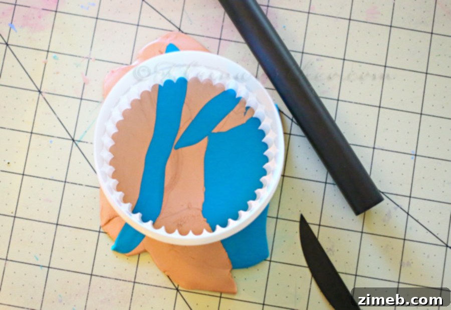 DIY Clay Coasters cutting and texturing