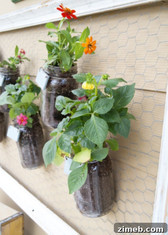 Vibrant Mason Jar Wall Garden showcased as a perfect gift idea