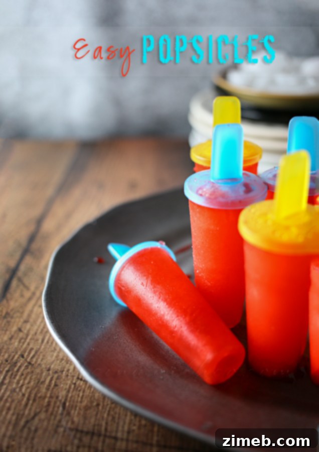 A collection of colorful and easy homemade popsicles, perfect for summer.