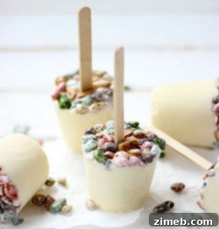 White Chocolate Custard Frozen Pops - A close-up of creamy homemade pops