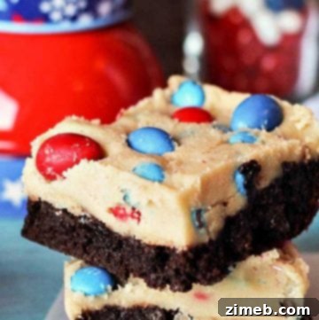 How to make Patriotic Cookie Dough Brownie Bars for holidays