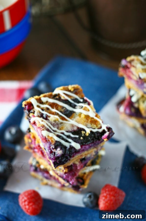 Delicious patriotic pie bars for summer parties