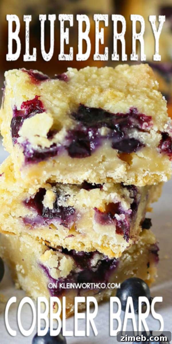 Blueberry Patch Dessert Slices 2 Blueberry Cobbler Bars - A perfect summer dessert with buttery crust and sweet blueberry filling.