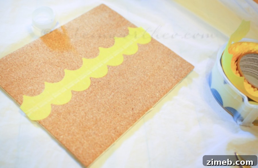 Coastal Chic Pinboard 6 Beachy Painted Corkboard - Painting