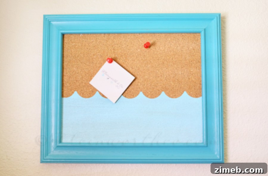 Coastal Chic Pinboard 9 Beachy Painted Corkboard - Styled