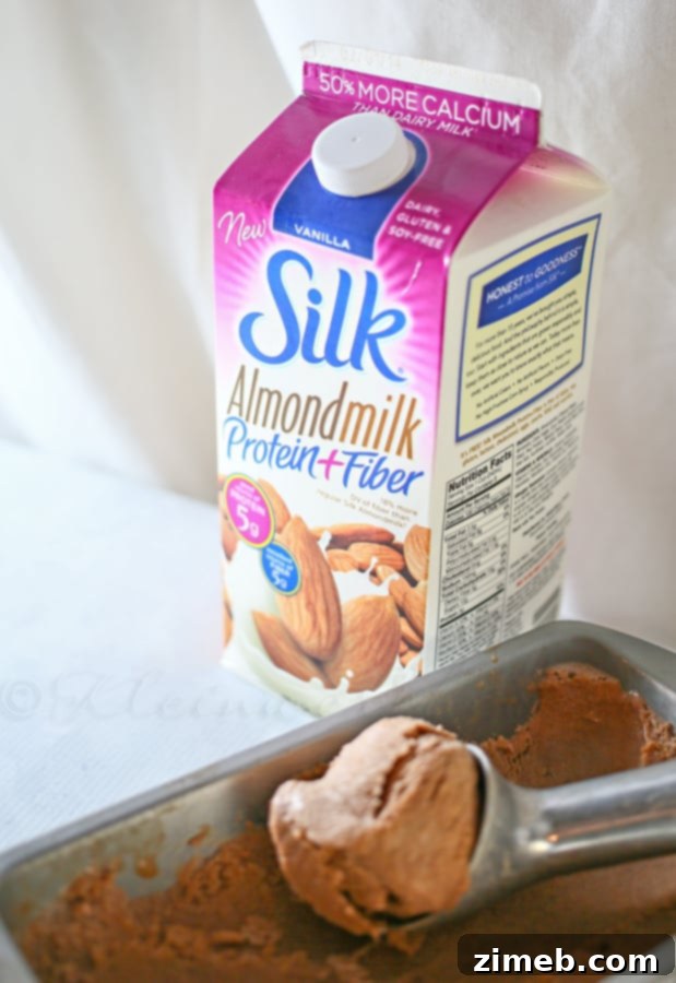 Almond Milk Chocolate Marshmallow Ice Cream 3 Chocolate Marshmallow Ice Cream - No Churn, Dairy Free, Only 4 Ingredients #SilkAlmondBlends #shop