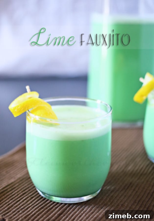 Zesty Berry Pop 7 Lime Fauxjito - A refreshing non-alcoholic mojito