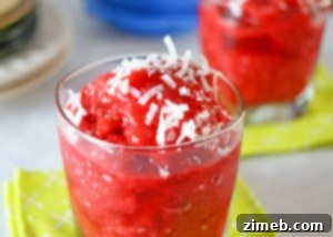 Crimson Coco Freeze 5 A closer look at the perfect texture of Coconut Raspberry Slush