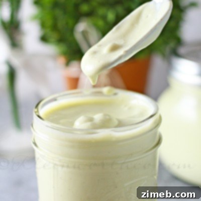 Avocado Goat Cheese Dressing in a jar