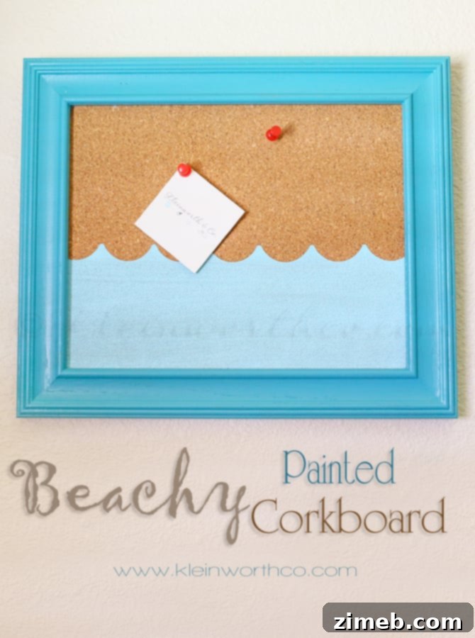 Beachy Painted Corkboard