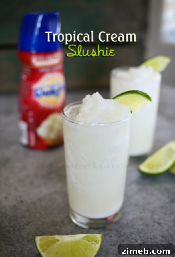 Tropical Cream Slushie - A Refreshing Coconut and Lime Drink with Creamer