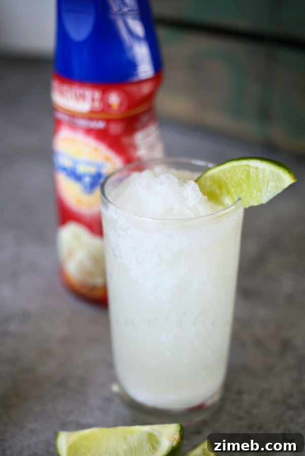 Another perspective of the beautiful Tropical Cream Slushie