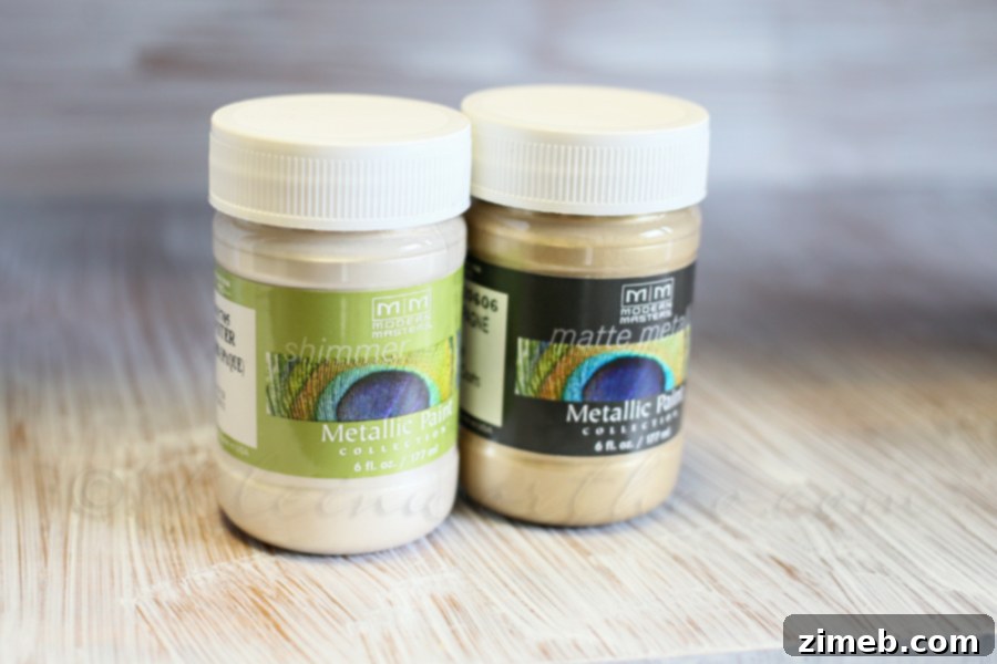 Hutch Gets a Metallic Glow Up 5 Metallic Paint Colors - Champagne & Oyster