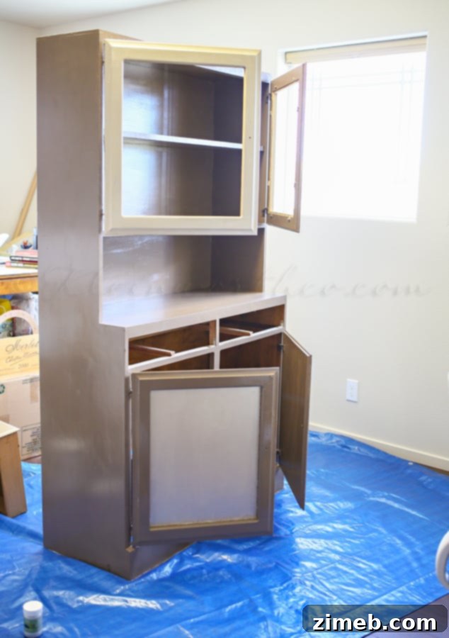 Hutch Gets a Metallic Glow Up 7 Metallic Hutch Make Over - Painting Process