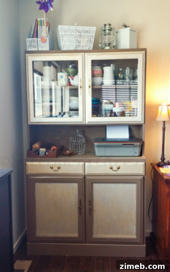 Hutch Gets a Metallic Glow Up 9 Metallic Hutch Make Over - Detailed View