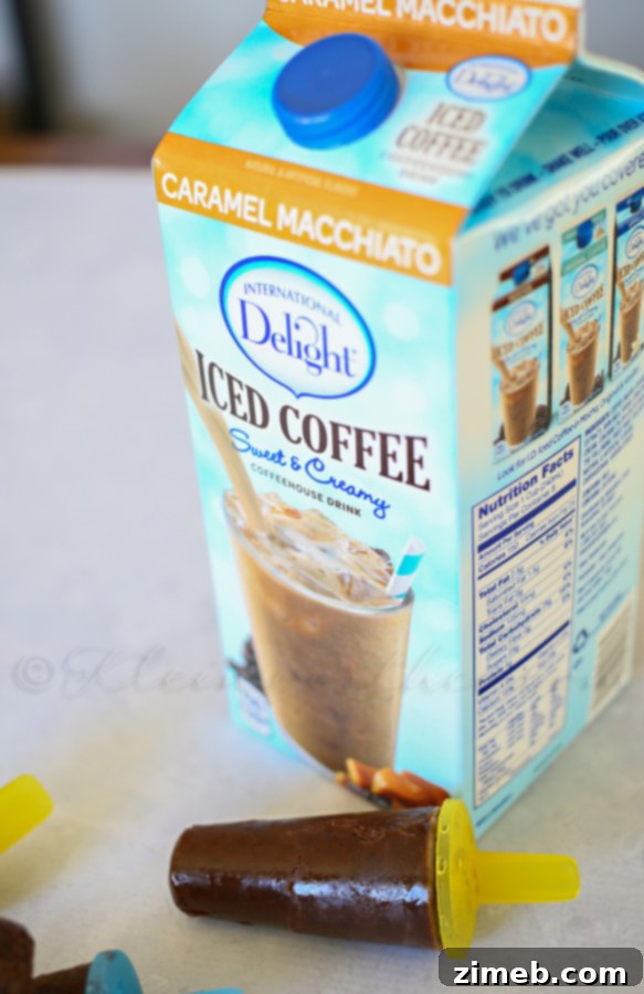 Delicious Caramel Macchiato Pudding Pops, an easy summer dessert