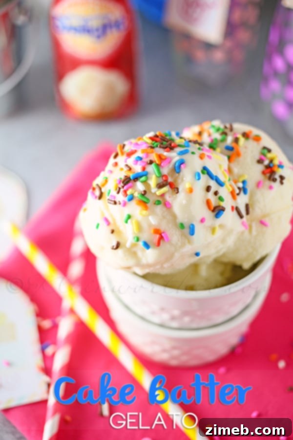 Cake Batter Gelato recipe from Kleinworth & Co. made with International Delight