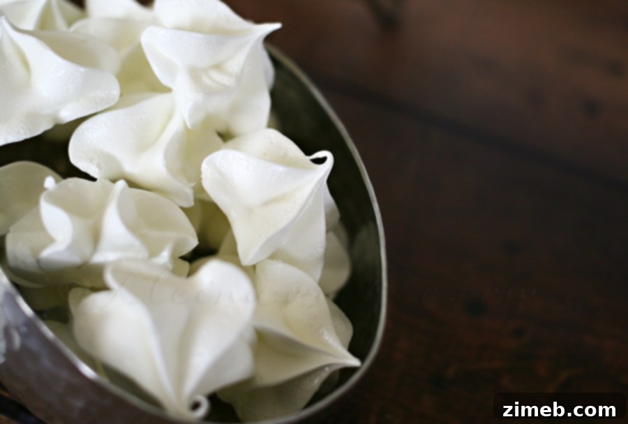 Cake Batter Kisses 4 Arrangement of Cake Batter Meringues on a plate, ready for serving.