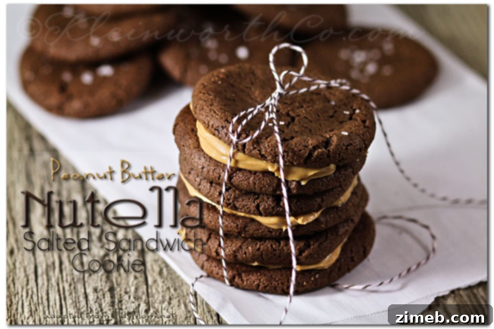 Cake Batter Kisses 8 Peanut Butter Nutella Salted Sandwich Cookies, a rich and decadent treat.