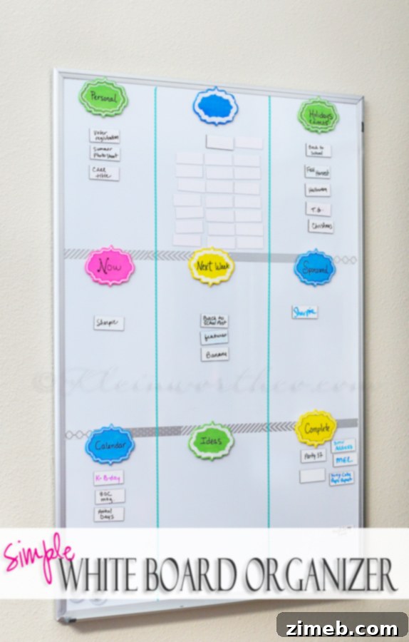 Simple Whiteboard Organizer and Sharpie Set 11 Completed Sharpie White Board Organizer
