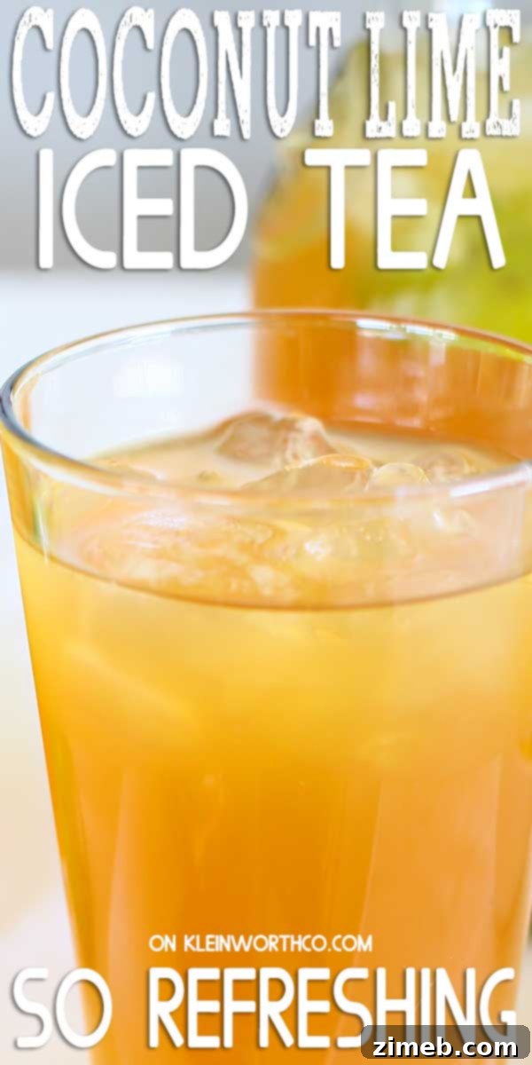 Tropical Coconut Lime Tea 2 Coconut Lime Tea – a perfectly brewed beverage that marries the exotic sweetness of coconut with the invigorating zest of fresh lime, ideal for summer hydration.