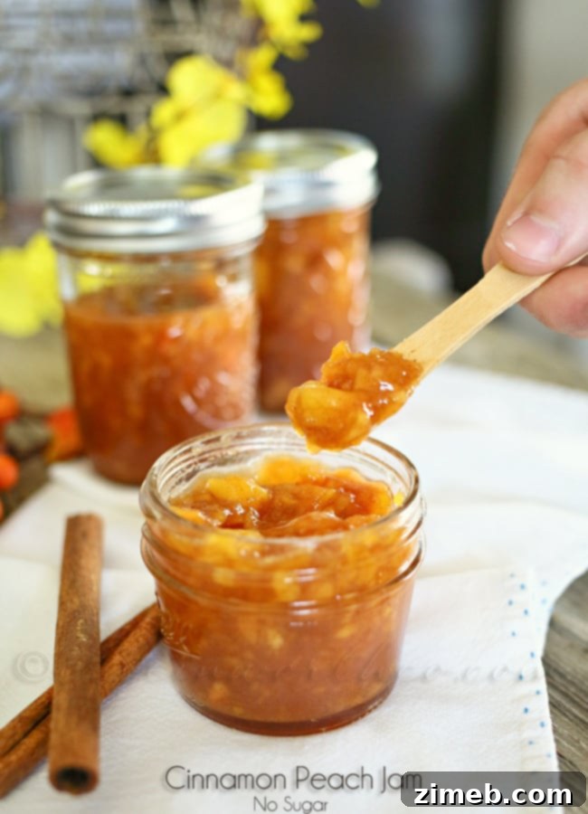 Cinnamon Peach Jam - No Sugar