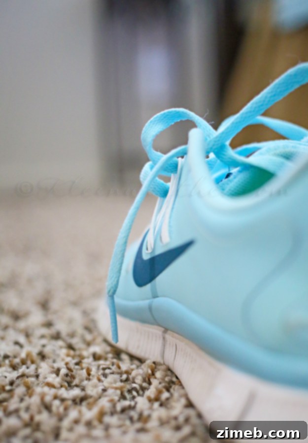 Sunday Funday Scavenger Hunt 5 Action shot of running shoes, symbolizing movement, fitness, and determination for Scavenger Hunt Sunday.