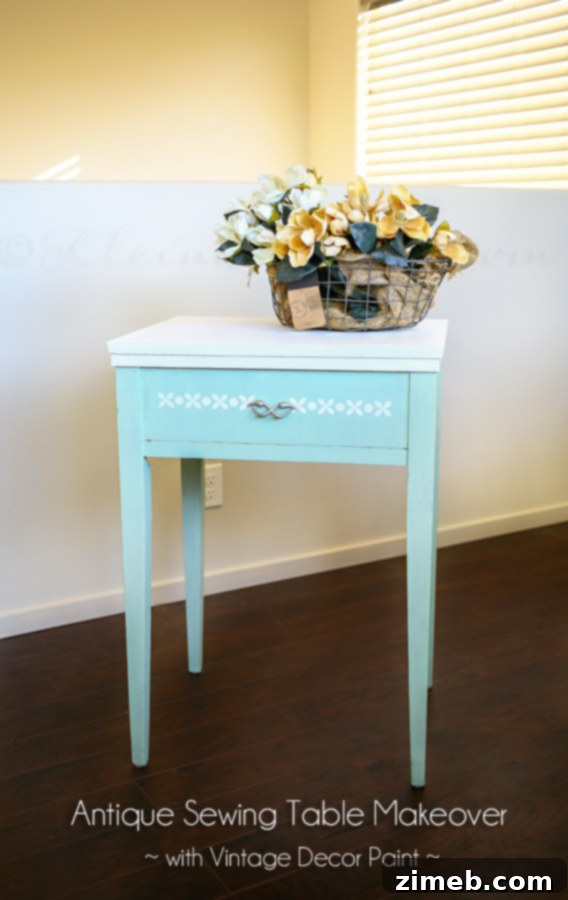 Antique Sewing Table Makeover - Before Image 1