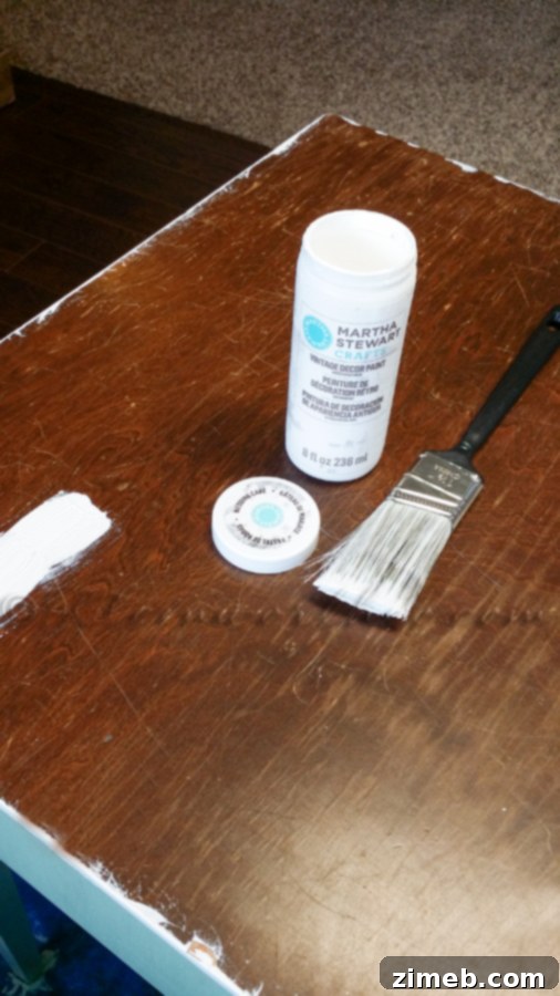 Antique Sewing Table Makeover - Painting the Top