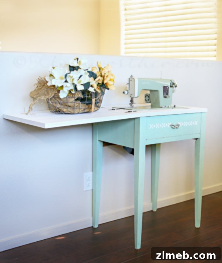 Antique Sewing Table Makeover - Applying Clear Wax