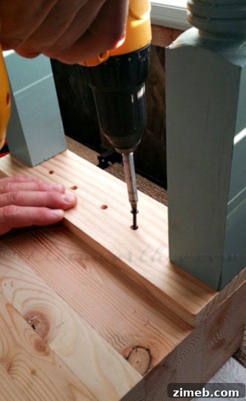 Attaching Legs to Butcher Block Support Plank