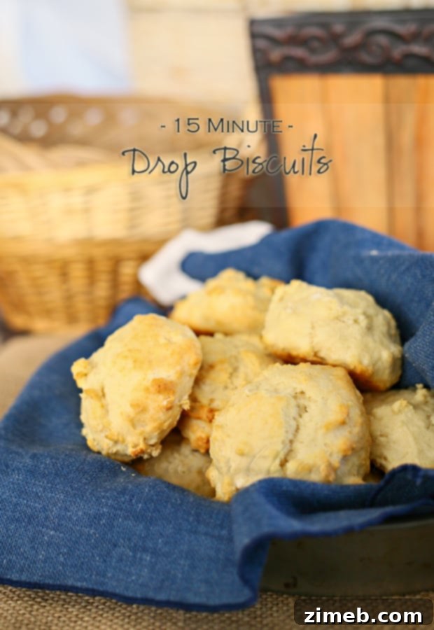 15 Minute Drop Biscuits, a quick and easy side dish