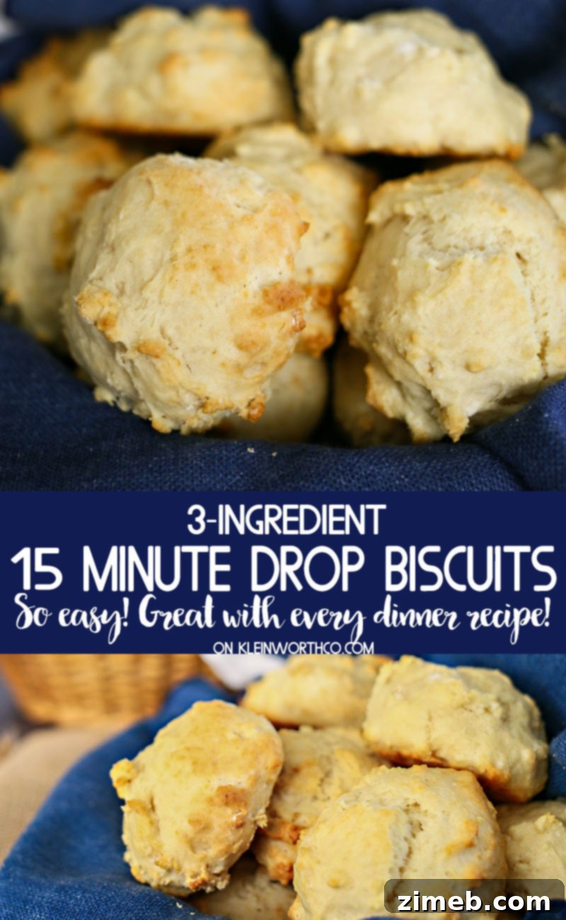 Fluffy Drop Biscuits, Ready in Just 15 Minutes 14 A plate of warm, freshly baked 15 Minute Drop Biscuits, ready to be served.