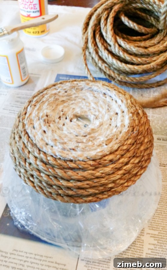 Make Your Own Sisal Basket 2 DIY Sisal Basket Materials and Prepared Bowl