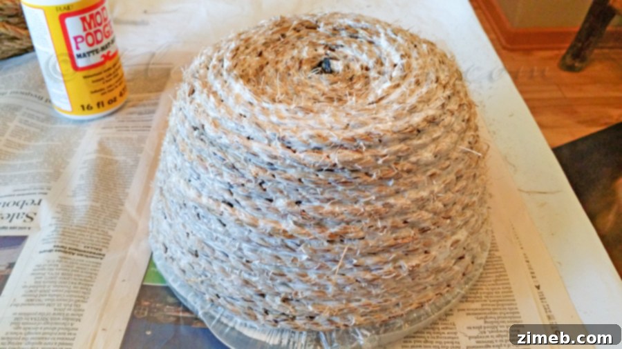 Make Your Own Sisal Basket 4 Coiling Sisal Rope to Form Basket Sides