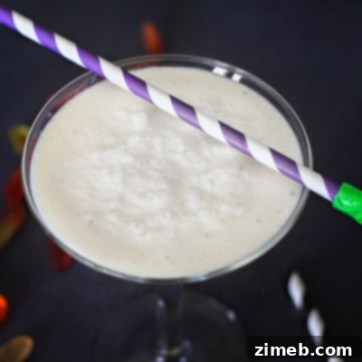 White Witch Cocktail recipe image, showing ingredients blended