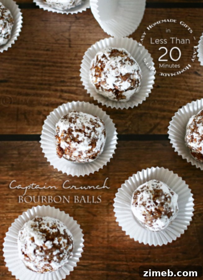 Captain Crunch Bourbon Balls 3 Captain Crunch Bourbon Balls on a festive plate