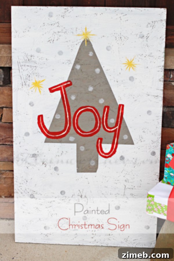 Charming DIY Painted Christmas Sign for Personalized Holiday Home Decor