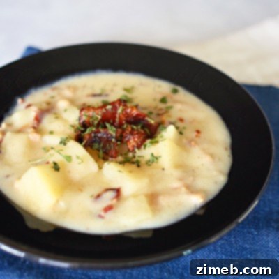 Slow Cooker Clam Chowder in a serving bowl
