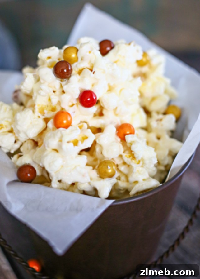 Irresistible White Chocolate Fall Popcorn