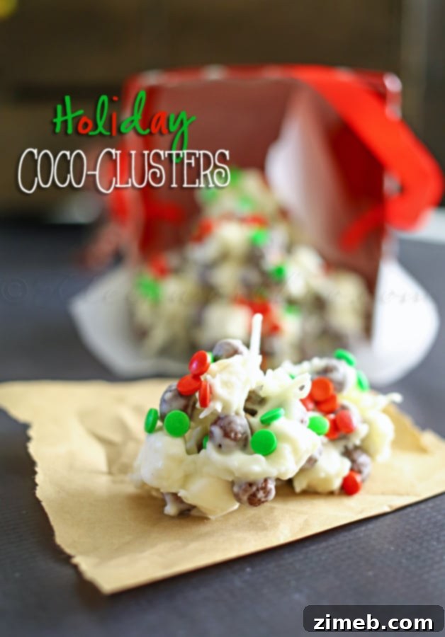 Festive Coconut Delights 4 Holiday Coco Clusters for gifting, festive food gifts