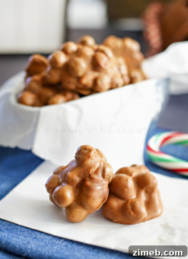 Reese's Coco Clusters 2 Delicious Reese's Coco Clusters on a baking sheet, ready to be enjoyed.